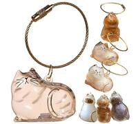 Portachiavi con capsula commemorativa per peli di gatto, ricordo trasparente per animali domestici, bottiglia portatile a forma di gatto, regalo ricordo per la perdita di animali domestici per gli