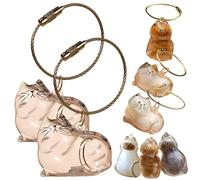Portachiavi con capsula commemorativa per peli di gatto, ricordo trasparente per animali domestici, bottiglia portatile a forma di gatto, regalo ricordo per la perdita di animali domestici per gli