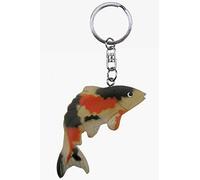 Portachiavi con carpa koi, in legno