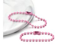 Portachiavi con catena a sfera 500 pezzi Catene perline a colorate da 10/12 cm for etichette for artigianali(Pink,Length 12cm)