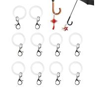 Portachiavi con chiusura a moschettone | Versatile portatile anti-perdita retrattile da 10 pezzi | Anelli in silicone per pennarelli per ombrelli | per bottiglie, borsette, zaini, artigianato, progett
