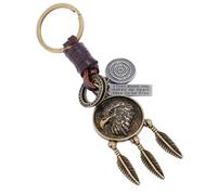 Portachiavi con ciondolo a forma di aquila dal design minimale, portachiavi vintage in pelle bovina intrecciata, ciondolo per borsa, Multicolore, Etichettalia unica