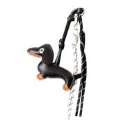 Portachiavi con ciondolo a forma di bassotto in poliuretano e lega, aggiunge un tocco di divertimento a qualsiasi borsa, per donne e ragazze, Nero#fibbia