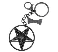 Portachiavi con ciondolo a forma di cerchio Baphomet di Kreepsville - Portachiavi occulto con pentagramma gotico