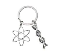 Portachiavi con ciondolo a forma di DNA a forma di strumento scientifico creativo portachiavi neurologia biologia portachiavi studenti chimica organica portachiavi