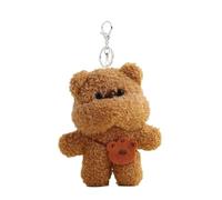 Portachiavi con ciondolo a forma di orso di peluche, adorabile ornamento da donna, portachiavi per auto, zaino, borsa, ciondolo decorativo, simpatici animali, portachiavi per uomo e donna, Caff