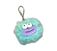 Portachiavi con ciondolo a forma di palla pelosa a forma di salsiccia in stile cartone animato, con palline di peluche, ornamento per zaino, accessorio alla moda, Verde, One Size