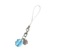 Portachiavi con ciondolo a forma di quadrifoglio, accessori in acrilico fortunato con catena di tenn e cristalli scintillanti, portachiavi decorativo in miniatura, ciondolo a forma di quadrifoglio