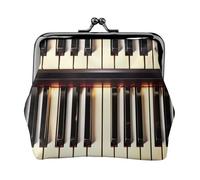 Portachiavi con ciondolo con note musicali e portamonete versatile, impermeabile, con chiusura a bacio, per chiavi e carte