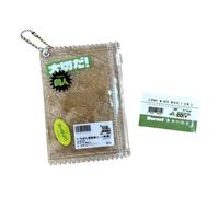 Portachiavi con ciondolo in PVC con cerniera per organizzare le carte piccole Photocard Protector Custodia portatile per carte portachiavi ciondolo carino titolare della carta