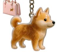 Portachiavi con ciondolo trasparente a forma di cane, grazioso contenitore trasparente a forma di pelo di animale, con anello portachiavi per la raccolta dei ricordi, ciondolo portatile per