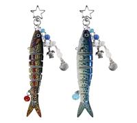Portachiavi con clip decorativa per pesca, portachiavi a tema pesca, accessorio realistico per pescatori, da collezione ispirato alla pesca, per zaino, borsa a tracolla, viaggi, borsa e pendolarismo