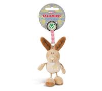 NICI Portachiavi con coniglio 7cm Talismano beige - Ciondolo a forma di animale con anello per cordini e portachiavi, ciondolo portafortuna per borsa con messaggio