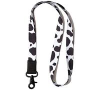 Portachiavi con cordino da collo per uomo e donna, con cordino per chiavi e porta badge d'identità, Mucca, Collana