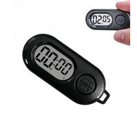Portachiavi con cronometro, mini orologio digitale LCD, design compatto e portatile, timer da cucina digitale per cucinare, conto alla rovescia preciso, colore nero