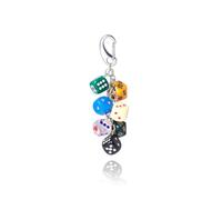 Portachiavi con Dadi Multicolore, Charms per Borse Estetici Y2K keychain, Ciondolo Borsa Decorativo per Donna e Uomo, Ciondoli per Borse alla Moda, Bag Charm Colorato per Zaino Borsa a Mano