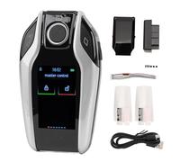 Portachiavi con display LCD, serratura automatica con accesso senza chiave, supporto in 13 lingue, sblocco automatico per avvio con un, elegante bordo in lega di zinco, standby (Argento)