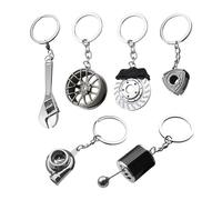 Portachiavi Con Elementi Di Ricambi Auto Da 6 Pezzi, Portachiavi Creativi, Portachiavi In Metallo, Portachiavi Personalizzati Alla Moda, Portachiavi Regalo