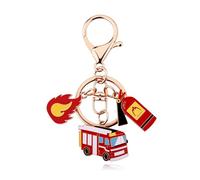 Portachiavi con estintore per pompiere e pompiere, portachiavi per zaino, ciondoli, dipartimento antincendio, regalo pompiere, compleanno, laurea, pensionamento, regalo
