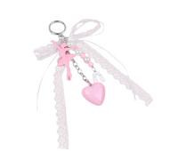 Portachiavi con fiocco in pizzo a forma di ballerina portachiavi creativo per auto a forma di cuore ornamento creativo per borsa fascino per zaino balletto portachiavi portachiavi ciondolo borsa a