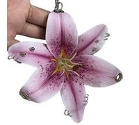 Portachiavi con fiore realistico, elegante ciondolo floreale da appendere, decorazione per borsa, borsa, chiavi dell'auto, Leggero., Taglia unica