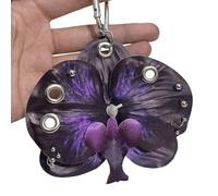 Portachiavi con fiore realistico, elegante ciondolo floreale da appendere, decorazione per borsa, borsa, chiavi dell'auto, Scuro., Taglia unica
