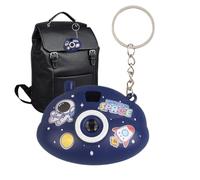 Portachiavi con fotocamera, proiettore portachiavi, ciondolo per borsa, portachiavi con proiezione di animali, portachiavi per auto novità per zaini, Astronauta, Refer to