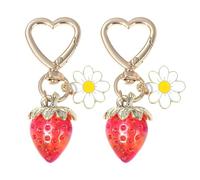 Portachiavi Con Fragole E Margherite Da 2 Pezzi, Portachiavi Dolci E Carini, Portachiavi Per Ragazze, Portachiavi Creativi, Ciondoli Decorativi Per Borse
