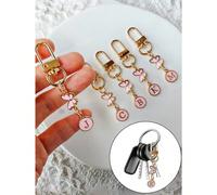 Portachiavi con iniziale e farfalla rosa, portachiavi elegante con smalto a forma di farfalla e alfabeto, portachiavi in lega con iniziale animale da A a Z, accessori rosa, il miglior accessorio per l