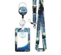 Portachiavi Con Lanyard Per Targhetta,Portabadge Retrattili - Clip A Ritenzione Per Tessere, Lanyard Con Targhetta Per Insegnanti Infermieri E Professionisti