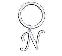 Portachiavi con Lettera a b c d e f g h j k l m n i o p q r s t u v w x y z,26 Portachiavi Ciondolo Lettera Iniziale Donna Uomo per Regalo Compleanno Anniversario Laurea Natale (N)