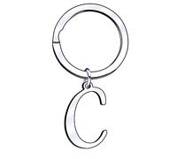 Portachiavi con Lettera a b c d e f g h j k l m n i o p q r s t u v w x y z,26 Portachiavi Ciondolo Lettera Iniziale Donna Uomo per Regalo Compleanno Anniversario Laurea Natale (C)