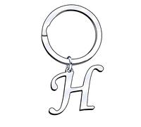Portachiavi con Lettera a b c d e f g h j k l m n i o p q r s t u v w x y z,26 Portachiavi Ciondolo Lettera Iniziale Donna Uomo per Regalo Compleanno Anniversario Laurea Natale (H)