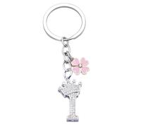 Portachiavi con Lettera a b c d e f g h j k l m n i o p q r s t u v w x y z,26 Portachiavi Ciondolo Lettera Iniziale Donna Uomo per Regalo Compleanno Anniversario Laurea Natale (1I)