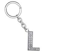Portachiavi con Lettera a b c d e f g h j k l m n i o p q r s t u v w x y z,26 Portachiavi Ciondolo Lettera Iniziale Donna Uomo per Regalo Compleanno Anniversario Laurea Natale (L1)