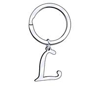 Portachiavi con Lettera a b c d e f g h j k l m n i o p q r s t u v w x y z,26 Portachiavi Ciondolo Lettera Iniziale Donna Uomo per Regalo Compleanno Anniversario Laurea Natale (L)
