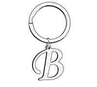 Portachiavi con Lettera a b c d e f g h j k l m n i o p q r s t u v w x y z,26 Portachiavi Ciondolo Lettera Iniziale Donna Uomo per Regalo Compleanno Anniversario Laurea Natale (B)
