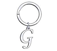 Portachiavi con Lettera a b c d e f g h j k l m n i o p q r s t u v w x y z,26 Portachiavi Ciondolo Lettera Iniziale Donna Uomo per Regalo Compleanno Anniversario Laurea Natale (G)