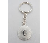 Portachiavi con Lettera - G - in Argento 925 - Iniziale - Alfabeto - brisè -