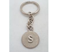 Portachiavi con lettera - S - in Argento 925 - iniziale - alfabeto - brisè -