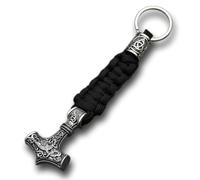 Portachiavi con martello di Thor Mjolnir Valknut Trinity Amuleto rune vichinghe, idea regalo