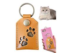 Portachiavi con memoria in PET, ciondolo in finta pelle, ciondolo porta keepsake | Decorazione per cani e gatti, clip per zaini, tasca con cerniera, token sentimentale per viaggi, scuola, uso