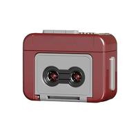 Portachiavi con micro suono retrò, mini lettore di cassette retrò, portachiavi retrò con registratore a nastro, portachiavi per viaggiatori e collezionisti (rosso)