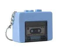Portachiavi con mini registratore a nastro retrò con lettore di microcassette a pendente, con micro musica