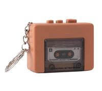 Portachiavi con mini registratore a nastro retrò con lettore di microcassette con micro T0W3 Tape Cassett Music Player ciondolo
