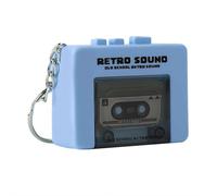 Portachiavi con mini registratore vocale in stile retrò, portatile, con microcassette anni '40, registra parole d'amore/musica/altri suoni, per zaini, regali di compleanno e San Valentino per coppie