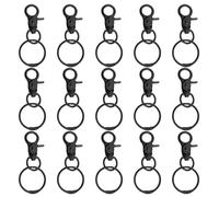 Portachiavi con moschettone da 15 pezzi, portachiavi in metallo, portachiavi con morsetto, portachiavi con testa girevole, fibbia al guinzaglio per cani, ciondolo con portachiavi