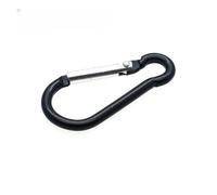 Portachiavi con moschettone in alluminio da 10 pezzi/pacco per paracord, attività all'aperto, escursionismo, campeggio - 10 colori(Black)