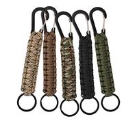 Portachiavi con Moschettone Intrecciato a 5 pezzi, Portachiavi con Gancio ad Anello con Cordoncino Paracord con Moschettone Adatto per Escursioni all'aperto, Campeggio e Dispositivi di Sopravvivenza