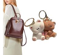 Portachiavi con orso magnetico, portachiavi con coppia di orsi,Ciondolo portachiavi portachiavi animale - Ciondolo per borsa portachiavi per auto da 2 pezzi, ciondolo magnetico con orsetto portachiavi